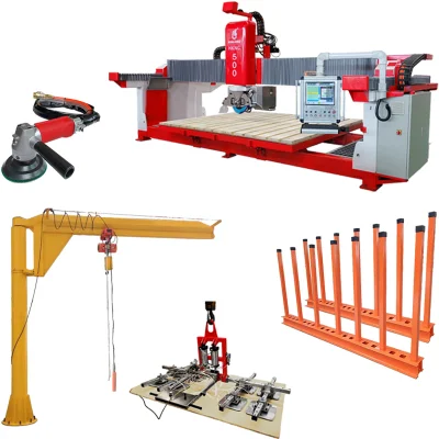 Software italiano Hualong Machinery 5 eixos CNC Bridge Serra máquina de corte de pedra para granito, mármore, quartzo, porcelana, bancada, telhas, máquina, fabricação, no Canadá